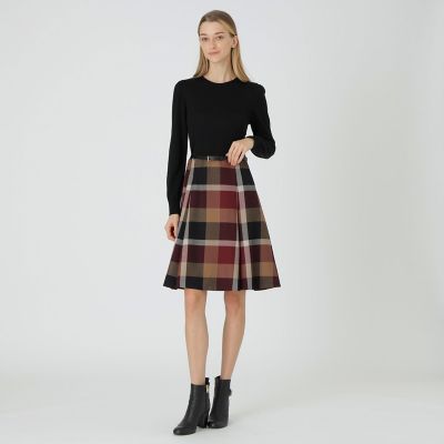 ＜BLUE LABEL CRESTBRIDGE (Women)＞クレストブリッジチェックウールビエラドッキングドレス