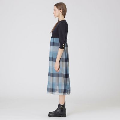 シフォンコンビドレス | BLUE LABEL CRESTBRIDGE (Women)/ブルー