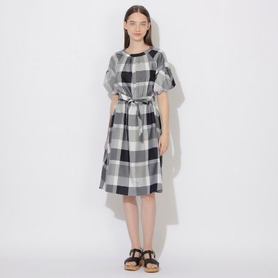 ＜BLUE LABEL CRESTBRIDGE (Women)＞【ＷＥＢ限定】クレストブリッジチェッククロッシングツイルパフスリーブドレス