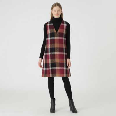 ＜BLUE LABEL CRESTBRIDGE (Women)＞クレストブリッジチェックロービングツイードジャンパードレス