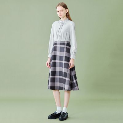 ＜BLUE LABEL CRESTBRIDGE (Women)＞【ＷＥＢ限定】クレストブリッジチェッククロッシングビエラコンビドレス