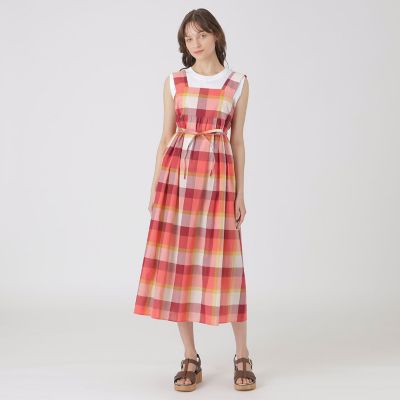 ＜BLUE LABEL CRESTBRIDGE (Women)＞コットンリネンチェックドレス
