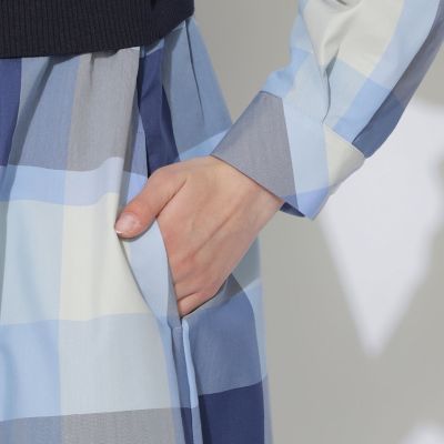 クレストブリッジ　チェックプリントコンビニットトップスサイズ38 一部店舗限定】クレストブリッジチェックシアーボイルニット