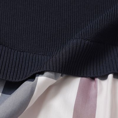 WEB限定】クレストブリッジチェックニットコンビドレス | BLUE