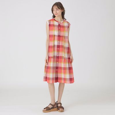 ＜BLUE LABEL CRESTBRIDGE (Women)＞コットンリネンティアードドレス