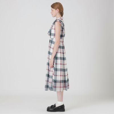 トリコットチェックフリルスリーブドレス | BLUE LABEL CRESTBRIDGE