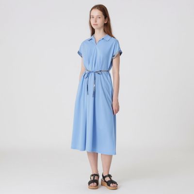 ＜BLUE LABEL CRESTBRIDGE (Women)＞コンパクトポンチカラーネックドレス