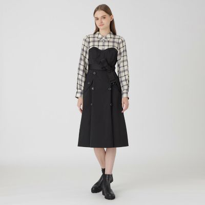 ＜BLUE LABEL CRESTBRIDGE (Women)＞【店舗限定】グレイスメモリーダブルサテンビスチェドレス