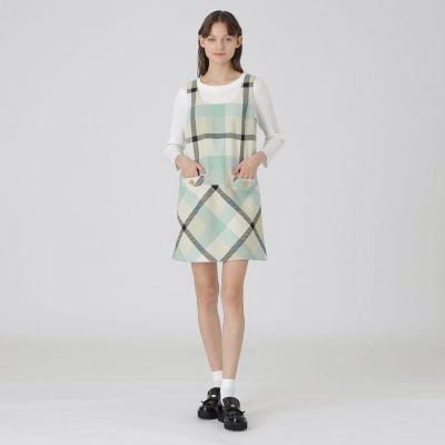 一部店舗限定】クレストブリッジチェックツィードワンピース | BLUE