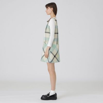 一部店舗限定】クレストブリッジチェックツィードワンピース | BLUE