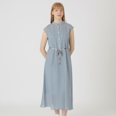 店舗限定】シアーストライプノースリーブドレス | BLUE LABEL