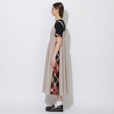 WEB限定】サイドパーシャルチェックジャンパードレス | BLUE LABEL
