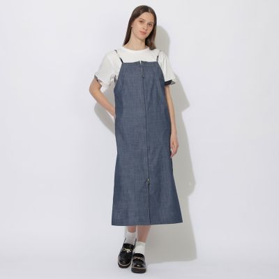 ＜BLUE LABEL CRESTBRIDGE (Women)＞【ＷＥＢ限定】ライトスラブシャンブレージャンパードレス