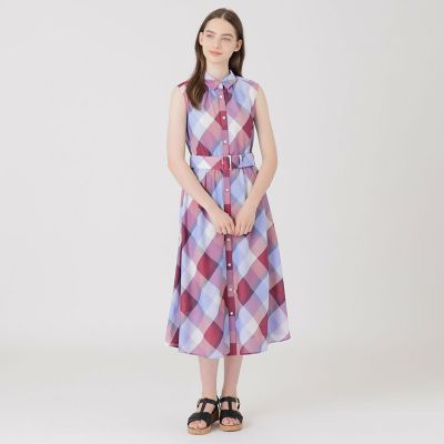＜BLUE LABEL CRESTBRIDGE (Women)＞クレストブリッジチェックカラミクロスシャツドレス