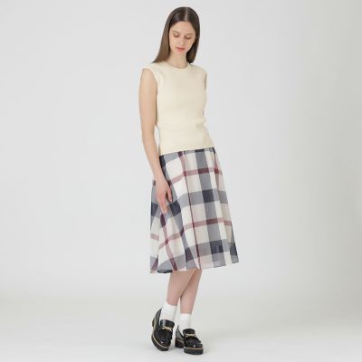 ブルーレーベルクレストブリッジ♡ニットセットアップ 一部店舗限定】クレストブリッジチェックシアーボイルニット