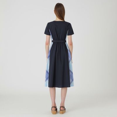 フロントポケットパーシャルチェックドレス | BLUE LABEL CRESTBRIDGE