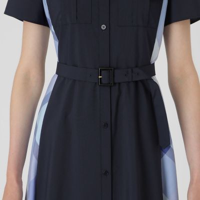 BLUE LABEL CRESTBRIDGE ポロドレス フロントポケットパーシャルチェックドレス | BLUE LABEL CRESTBRIDGE