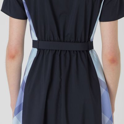 フロントポケットパーシャルチェックドレス | BLUE LABEL CRESTBRIDGE