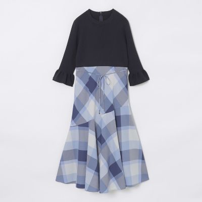 10周年記念】クレストブリッジチェックドッキングドレス | BLUE