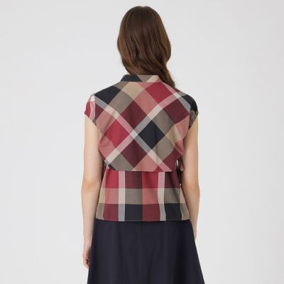 接触冷感】【吸水速乾】クレストブリッジチェッククールドライブラウス