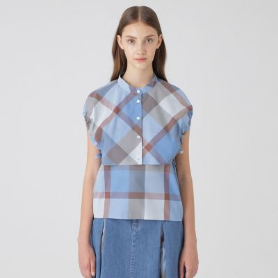 接触冷感】【吸水速乾】クレストブリッジチェッククールドライブラウス