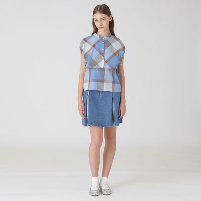 接触冷感】【吸水速乾】クレストブリッジチェッククールドライブラウス