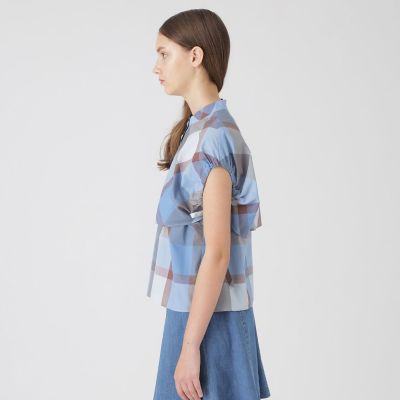 接触冷感】【吸水速乾】クレストブリッジチェッククールドライブラウス
