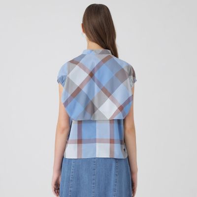 接触冷感】【吸水速乾】クレストブリッジチェッククールドライブラウス