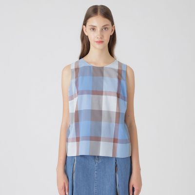 接触冷感】【吸水速乾】クレストブリッジチェッククールドライブラウス