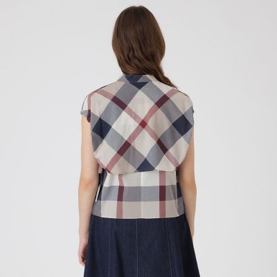 接触冷感】【吸水速乾】クレストブリッジチェッククールドライブラウス