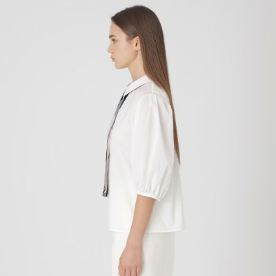 美品✨バーバリーブルーレーベル パフスリーブ リボンタイ ブラウス 