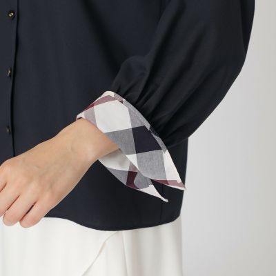evercube プリーツ加工 ブラウス 定価34650 タグ付 美品 R647 ダブル 