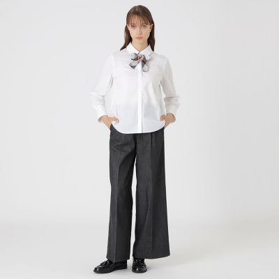 ソリッドブロードリボンタイ付きシャツ | BLUE LABEL CRESTBRIDGE