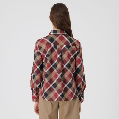 クレストブリッジチェックハーフスパンツイルリボンタイ付きシャツ