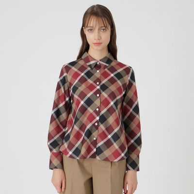 クレストブリッジチェックハーフスパンツイルリボンタイ付きシャツ