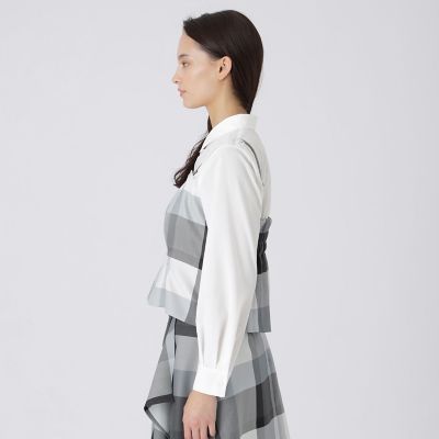 クレストブリッジチェックビスチェブラウスセット | BLUE LABEL
