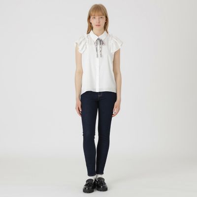 フリルスリーブシアーブラウス | BLUE LABEL CRESTBRIDGE (Women