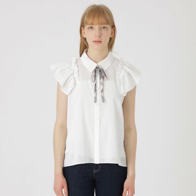フリルスリーブシアーブラウス | BLUE LABEL CRESTBRIDGE (Women