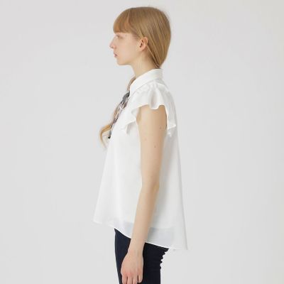 フリルスリーブシアーブラウス | BLUE LABEL CRESTBRIDGE (Women