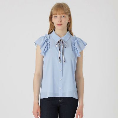 フリルスリーブシアーブラウス | BLUE LABEL CRESTBRIDGE (Women