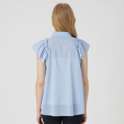 フリルスリーブシアーブラウス | BLUE LABEL CRESTBRIDGE (Women