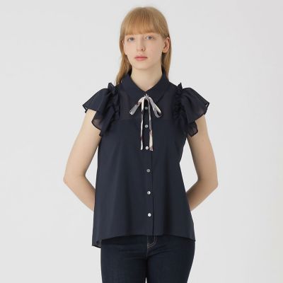 フリルスリーブシアーブラウス | BLUE LABEL CRESTBRIDGE (Women