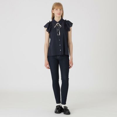 フリルスリーブシアーブラウス | BLUE LABEL CRESTBRIDGE (Women