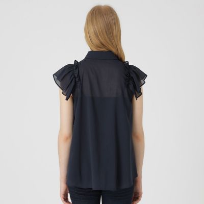 フリルスリーブシアーブラウス | BLUE LABEL CRESTBRIDGE (Women