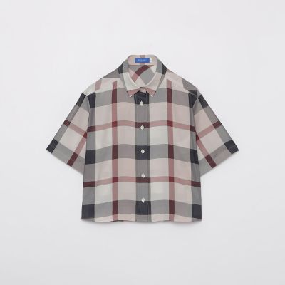 吸水速乾】【防シワ】クレストブリッジチェックカラミクロスブラウス