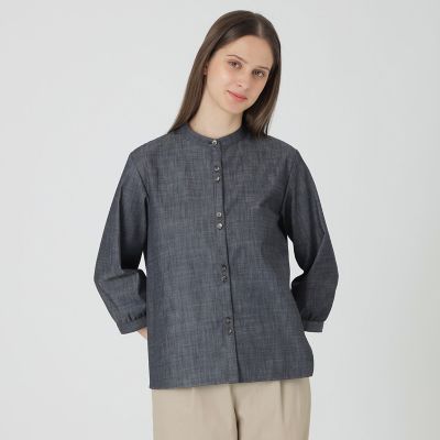 ＜BLUE LABEL CRESTBRIDGE (Women)＞【一部店舗限定】デニムライクブラウス