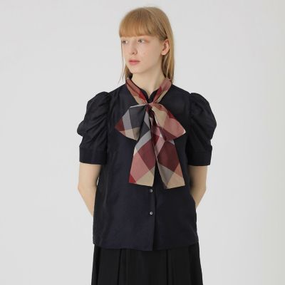 【こりんご】ブルーレーベル クレストブリッジ リボンブラウス 36 店舗限定】ボリュームスリーブリボンブラウス | BLUE LABEL