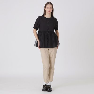 専用※BLUE LABEL コットンライクナチュラルローンペプラムブラウス