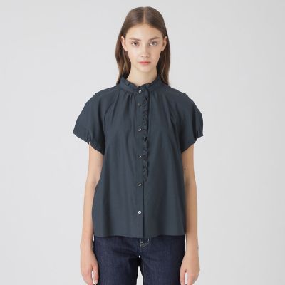 ドライクリアシャンブレーフリルブラウス | BLUE LABEL CRESTBRIDGE