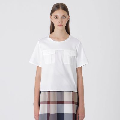 ＜BLUE LABEL CRESTBRIDGE (Women)＞タイプライターカットコンビブラウス